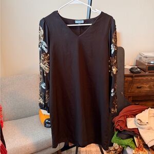 Cynthia Rowley Black Dress with Gold and Silver Embellishments